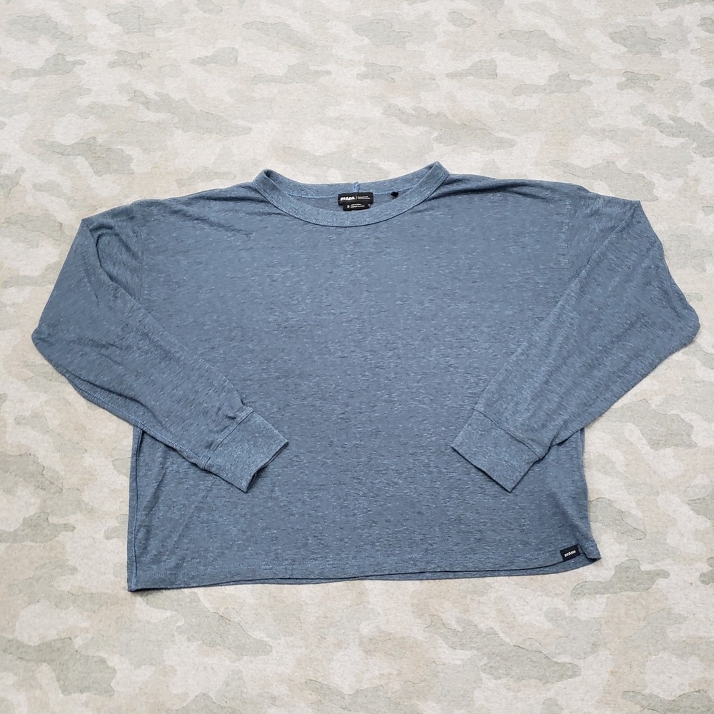 Prana Sweatshirt Womens Small Blue Pullover Long Sleeve Outdoors